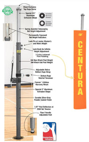 Centerline Aluminum Side-by-Side Double Court Volleyball System - Orange