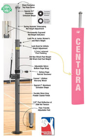 Centerline Aluminum Side-by-Side Double Court Volleyball System - Pink