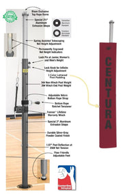 Centerline Elite Aluminum Double Court System without Sockets, Color: Cardinal