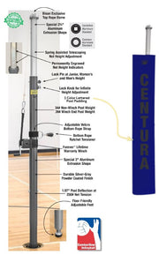Centerline Elite Aluminum Double Court System without Sockets, Color: Dark Royal