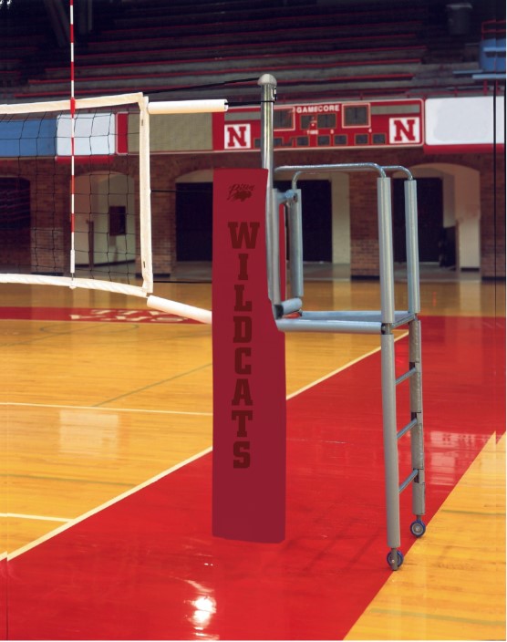 Centerline Steel Hybrid Volleyball System W/O Sockets - Cardinal