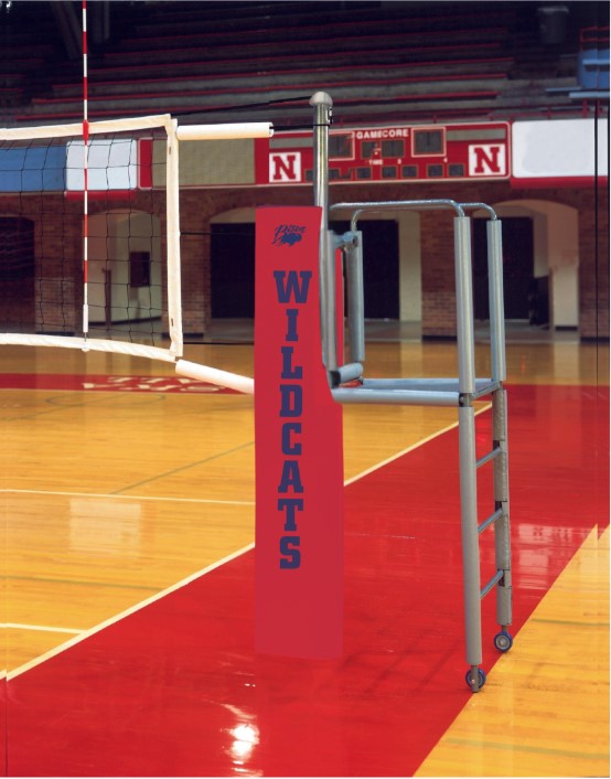 Centerline Steel Hybrid Volleyball System W/O Sockets - Scarlet