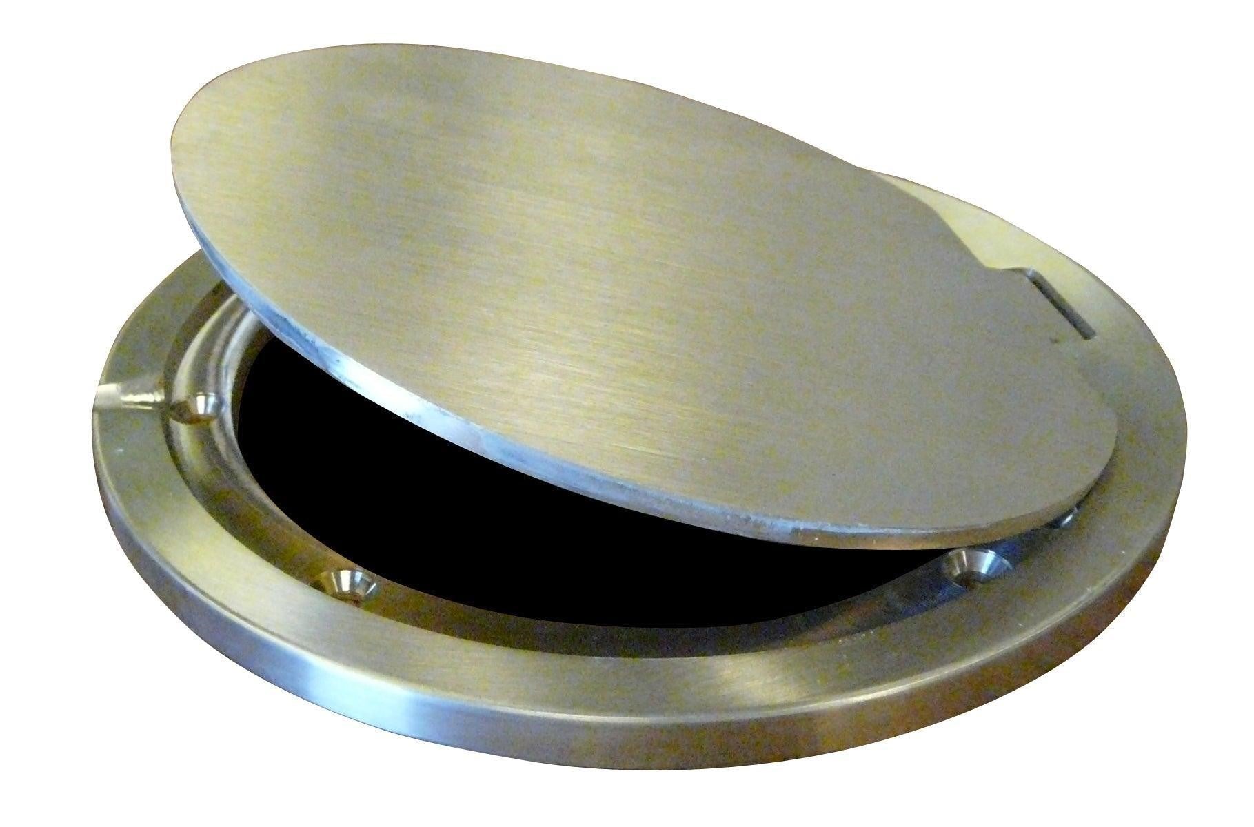Hinged Brass Floor Socket Cover Plate Only