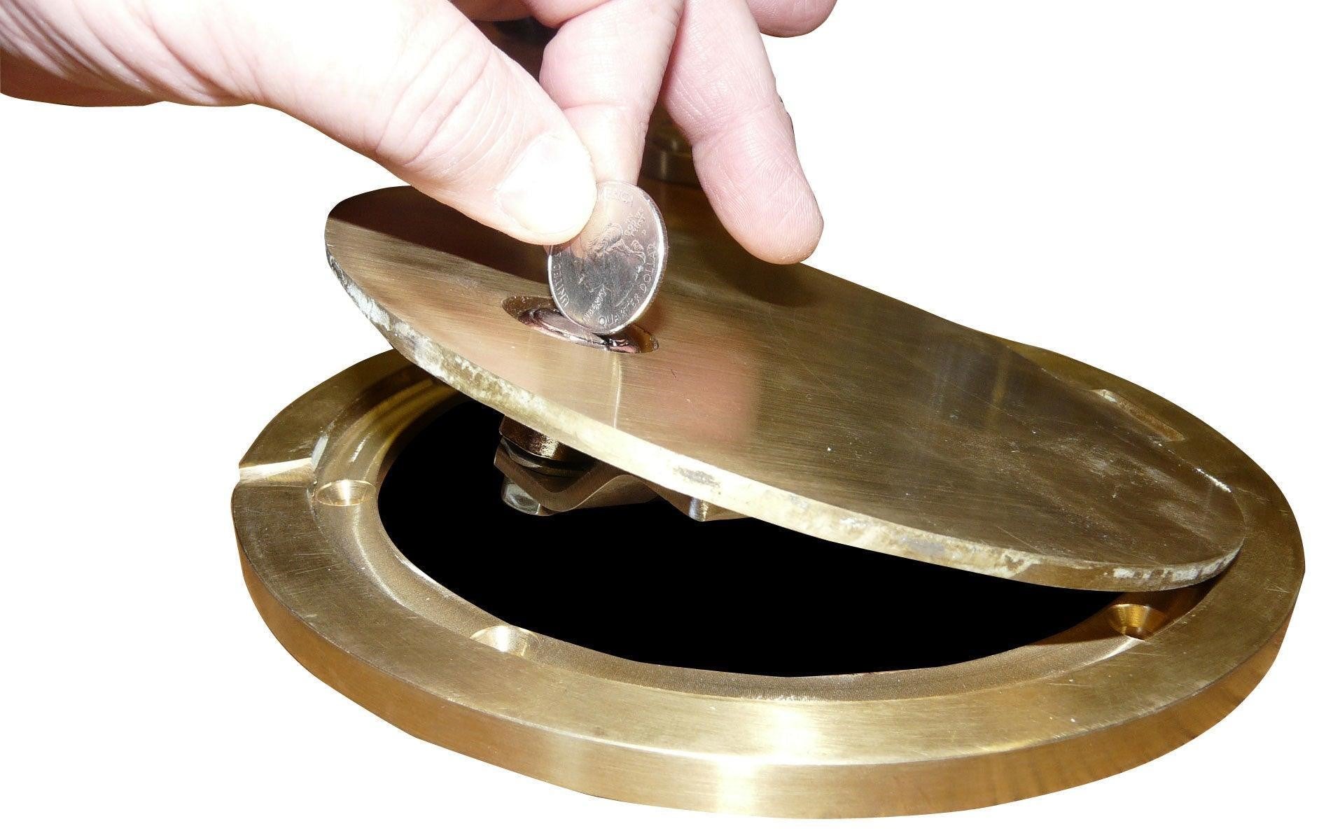 Lockable Hinged Brass Floor Socket Cover Plate Only
