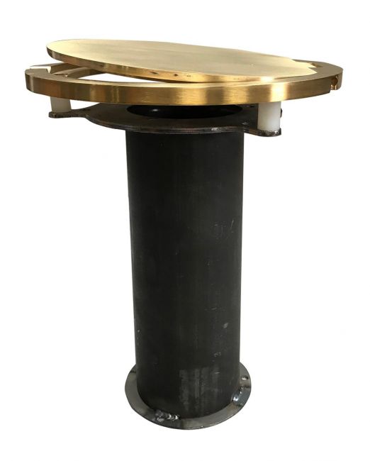 3 1/2" Steel Floating Floor Socket With Brass Cover Plate