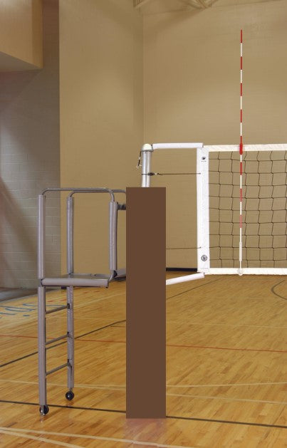 CarbonMax Side-by-Side Double Court Volleyball System w/o Sockets - Brown
