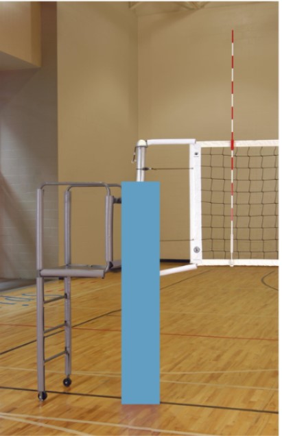 CarbonMax Side-by-Side Double Court Volleyball System w/o Sockets - Columbia Blue