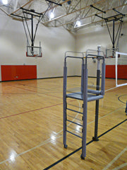 Adjustable Height Clamp-On Volleyball Officials Platform with Gray Padding - Gray
