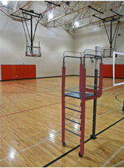 Adjustable Height Clamp-On Volleyball Officials Platform with Gray Padding - Maroon