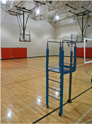 Adjustable Height Clamp-On Volleyball Officials Platform with Gray Padding - Navy