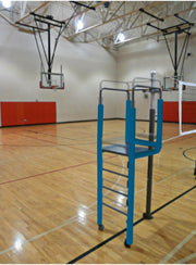 Adjustable Height Clamp-On Volleyball Officials Platform with Gray Padding - Royal