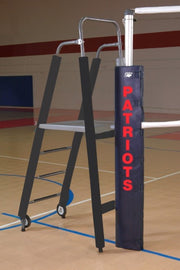 Folding Padded Volleyball Officials Platform with Gray Padding - Black