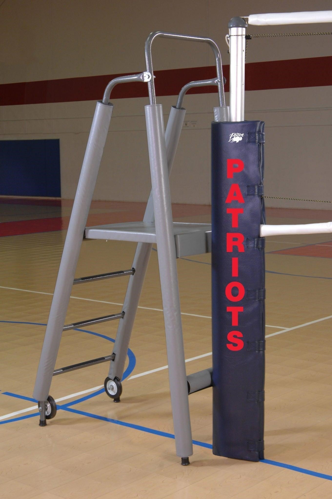 Folding Padded Volleyball Officials Platform with Gray Padding - Gray