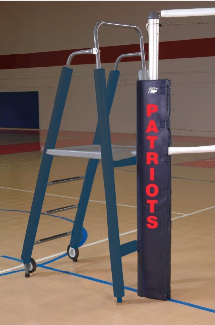 Folding Padded Volleyball Officials Platform with Gray Padding - Navy