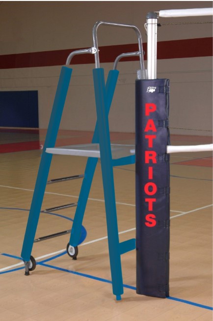 Folding Padded Volleyball Officials Platform with Gray Padding - Royal