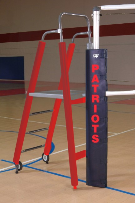 Folding Padded Volleyball Officials Platform with Gray Padding - Scarlet
