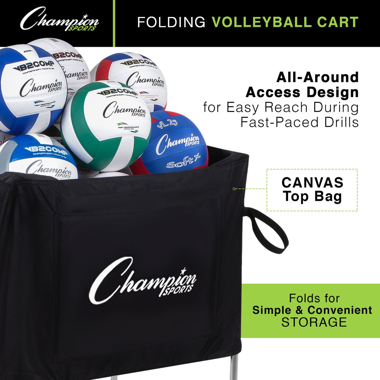 Collapsible Volleyball Cart