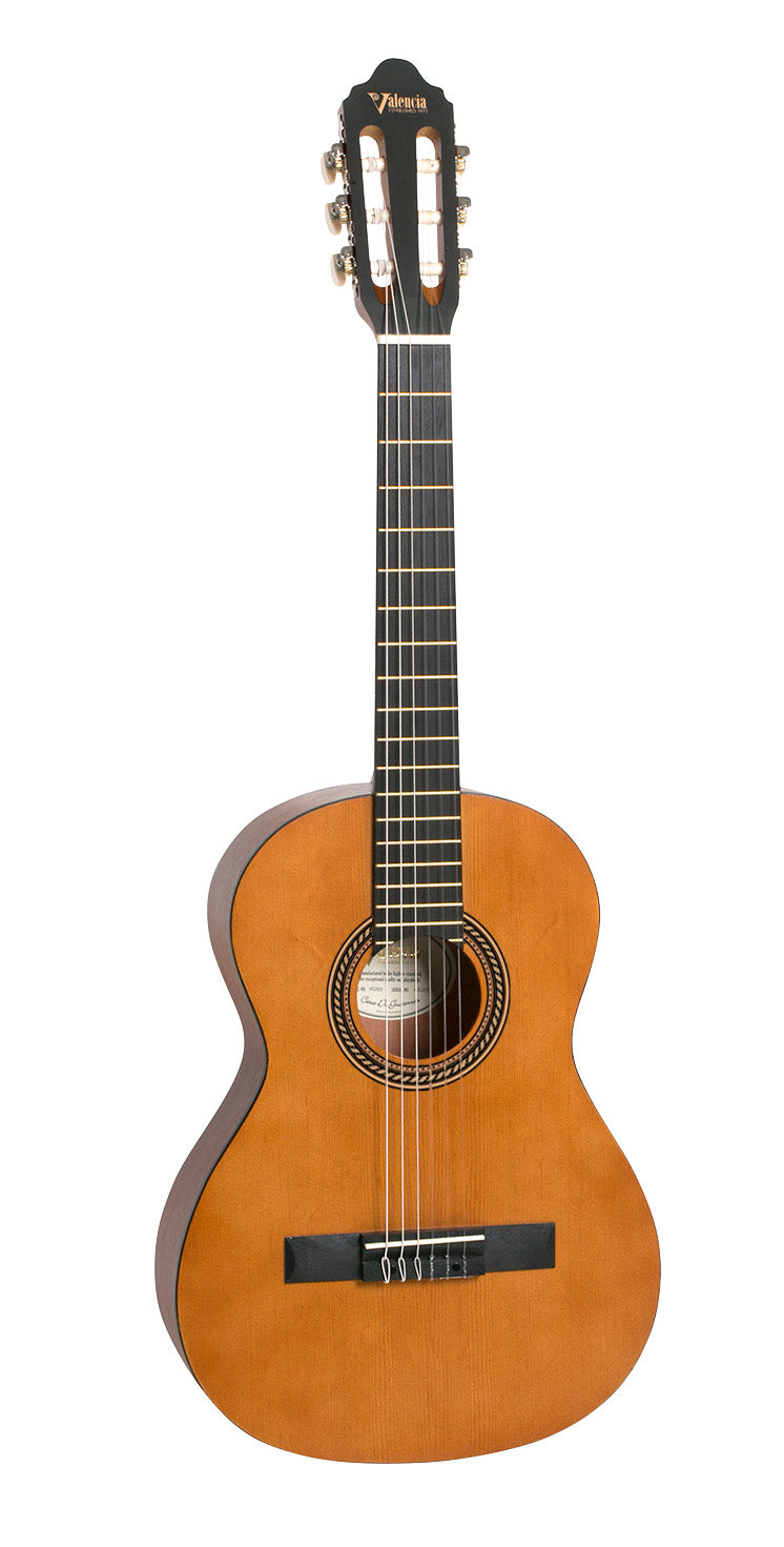 Valencia VC203 200 Series 3/4 Size Classical Guitar. Antique Natural Finish