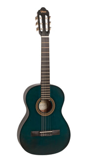 Valencia VC203 200 Series 3/4 Size Classical Guitar. Transparent Blue