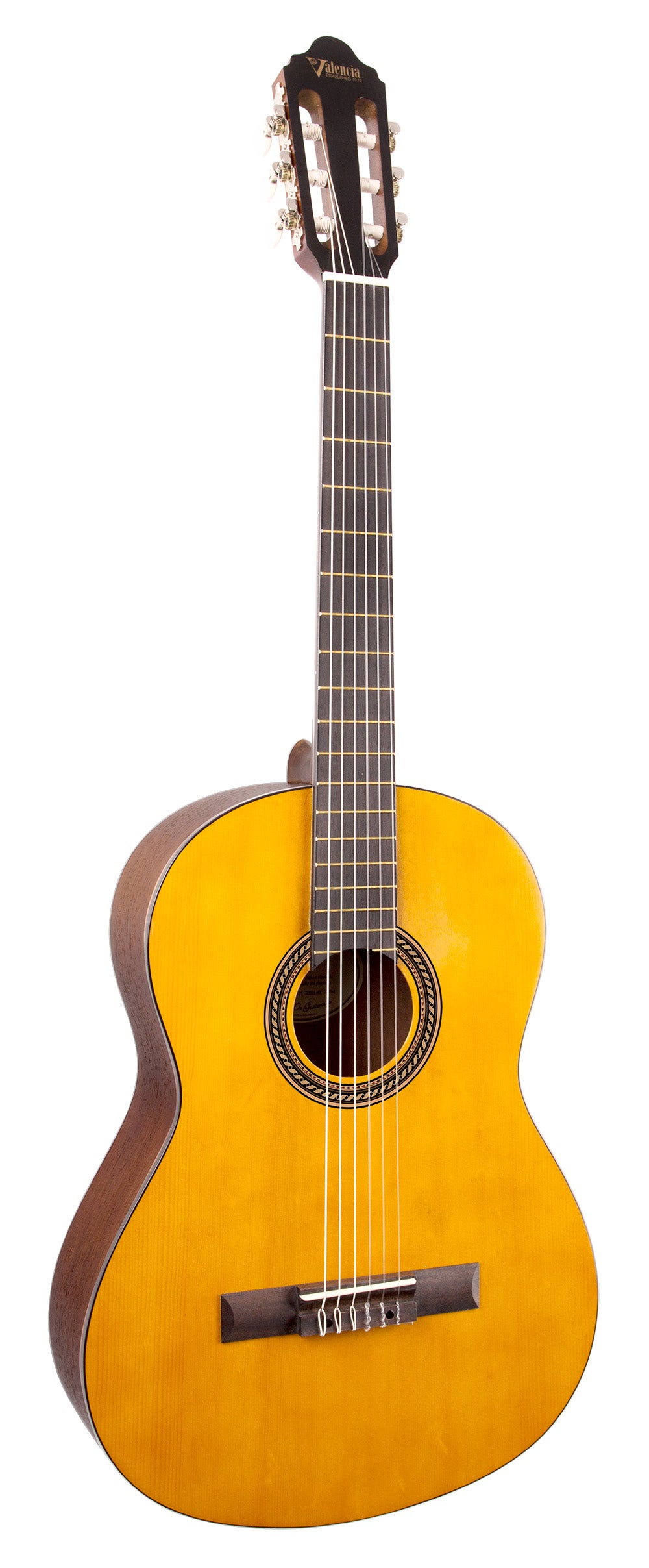 Valencia VC204H 200 Series Classical Guitar. Antique Natural Finish Hybrid Slim Neck
