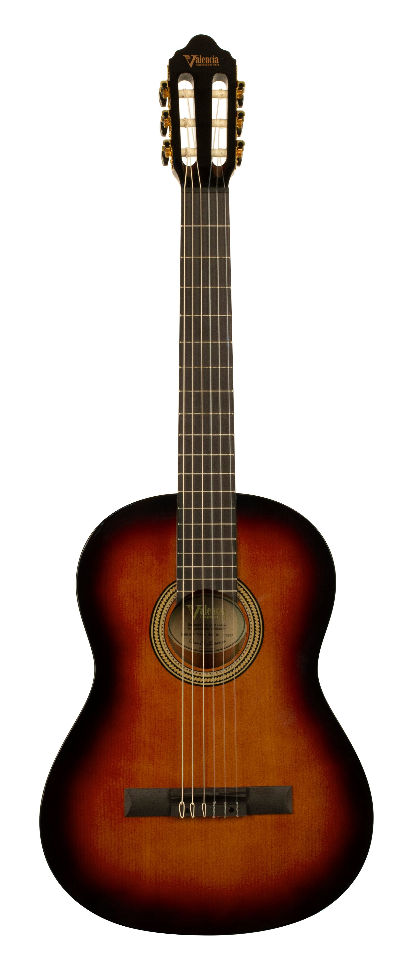 Valencia VC264CSB 260 Series Classical Guitar. Classic Sunburst