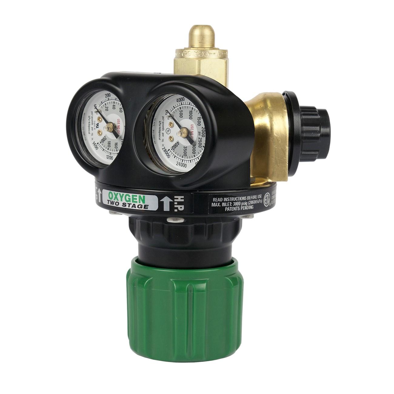 Regulator, High Capacity, Two Stage, Oxygen Gas