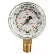 Replacement Gauge, 2 Inch Dia, Gold Tint, 4000 psi Pressure