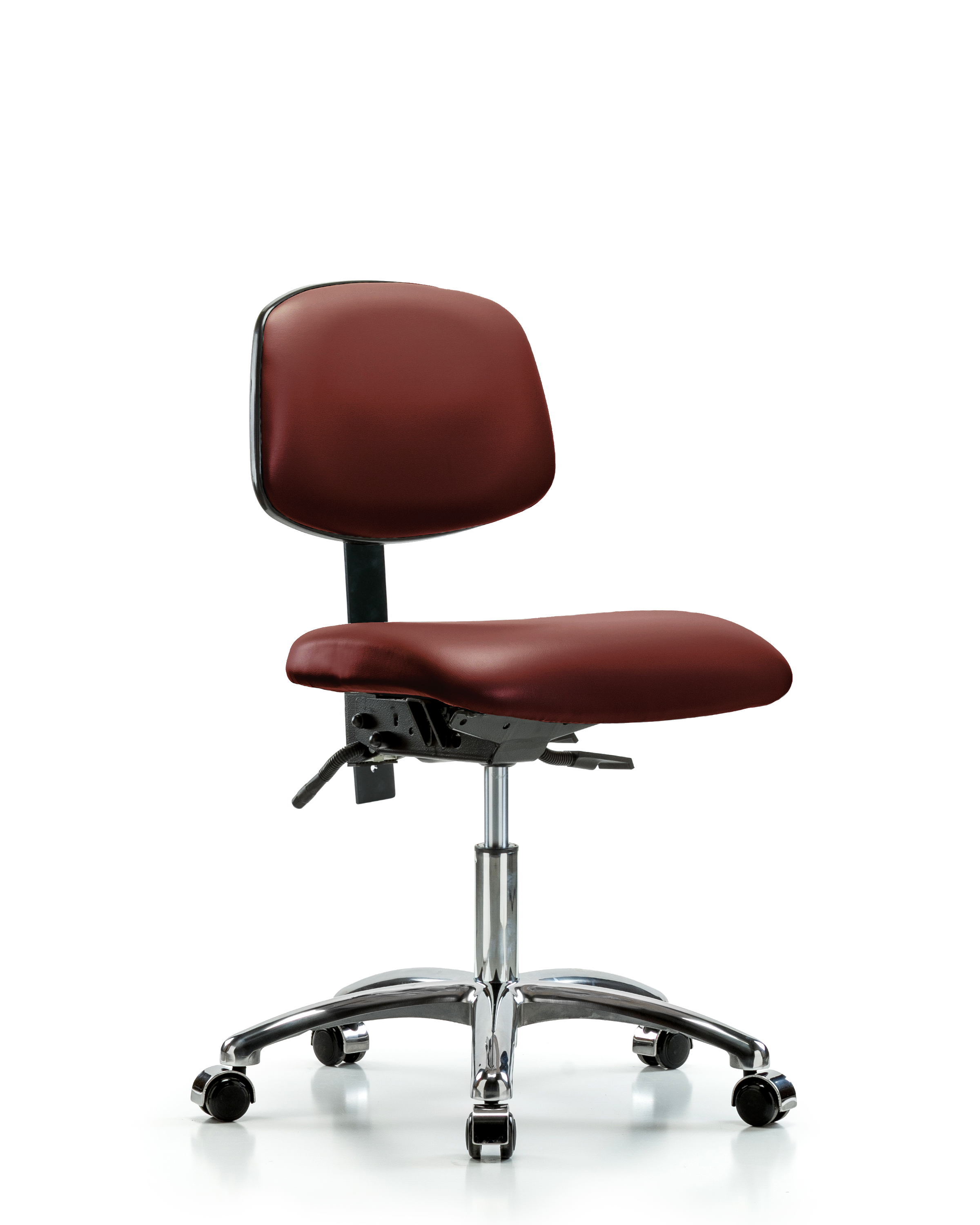 Rutledge Vinyl Chair Chrome - Desk Height with Casters in Borscht Supernova Vinyl