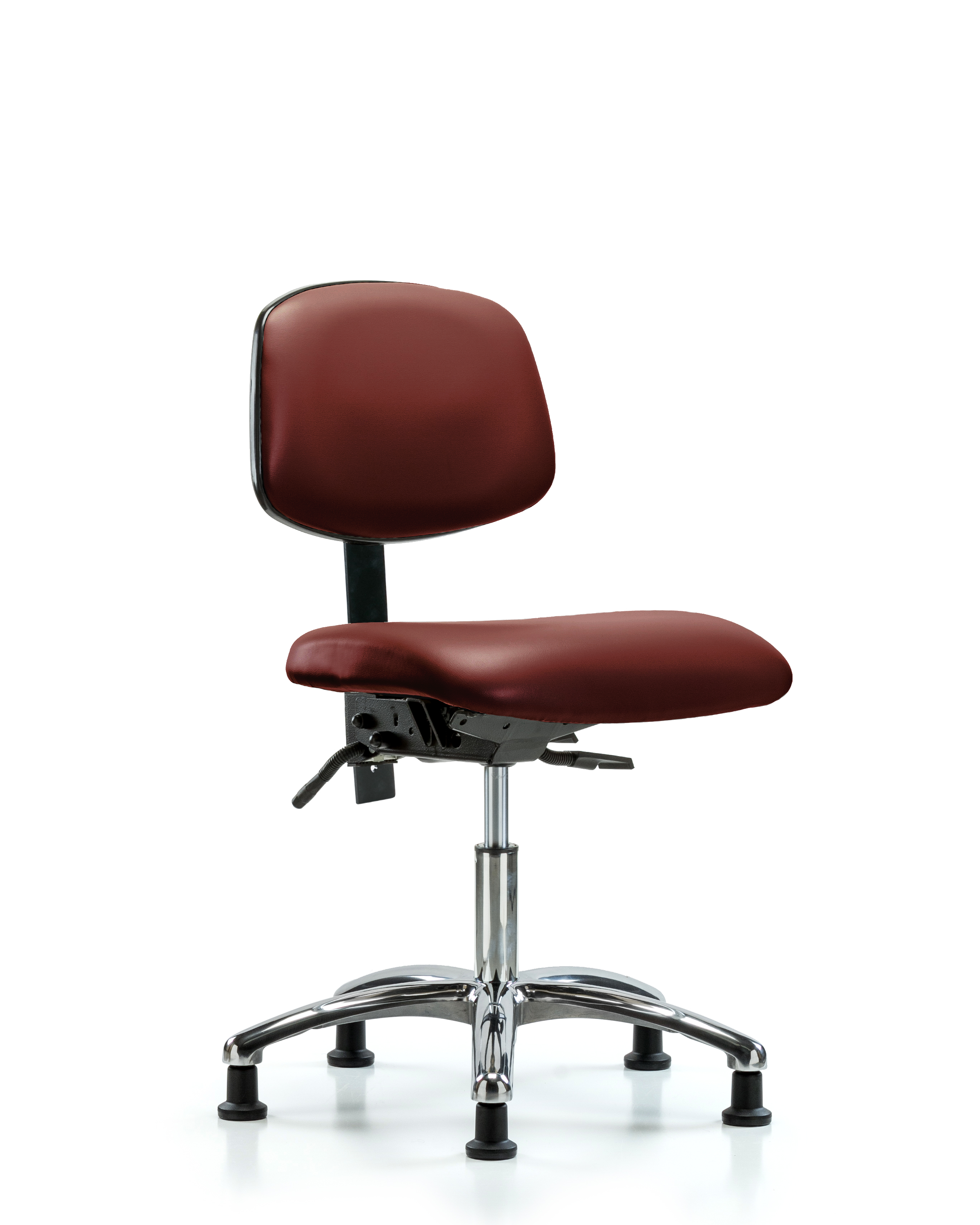 Rutledge Vinyl Chair Chrome - Desk Height with Stationary Glides in Borscht Supernova Vinyl