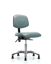 Rutledge Vinyl Chair Chrome - Desk Height with Stationary Glides in Storm Supernova Vinyl