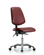 Rutledge Vinyl Chair Chrome - Desk Height with Medium Back, Seat Tilt, & Casters in Borscht Supernova Vinyl