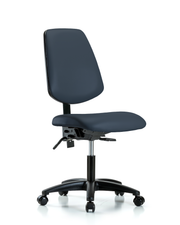 Rutledge Vinyl Chair - Desk Height with Medium Back & Casters in Imperial Blue Trailblazer Vinyl