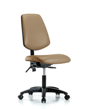 Rutledge Vinyl Chair - Desk Height with Medium Back & Casters in Taupe Trailblazer Vinyl