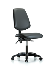 Rutledge Vinyl Chair - Desk Height with Medium Back & Casters in Carbon Supernova Vinyl