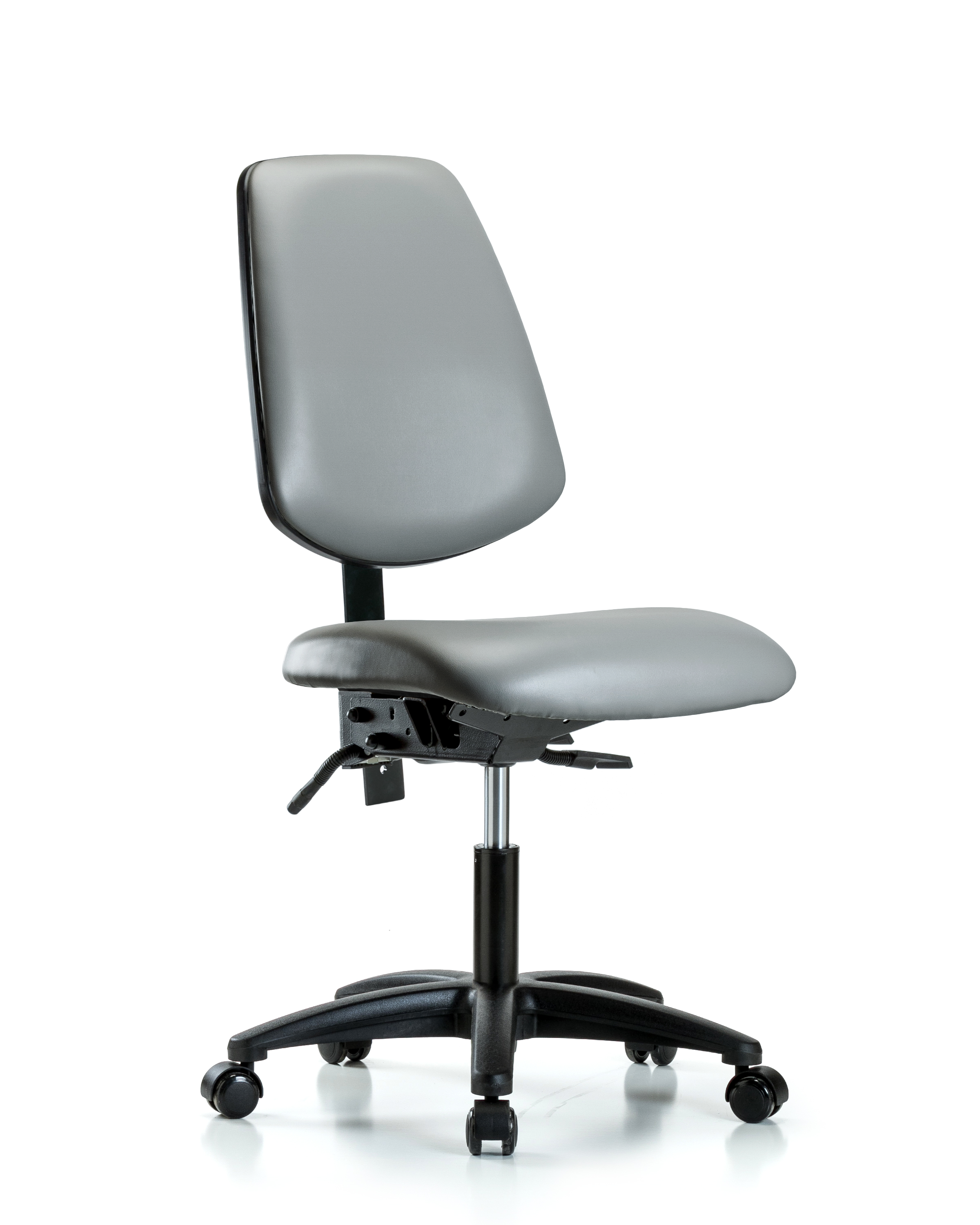 Rutledge Vinyl Chair - Desk Height with Medium Back & Casters in Sterling Supernova Vinyl