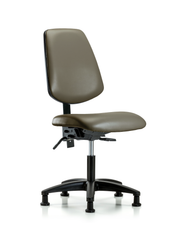 Rutledge Vinyl Chair - Desk Height with Medium Back & Stationary Glides in Taupe Supernova Vinyl