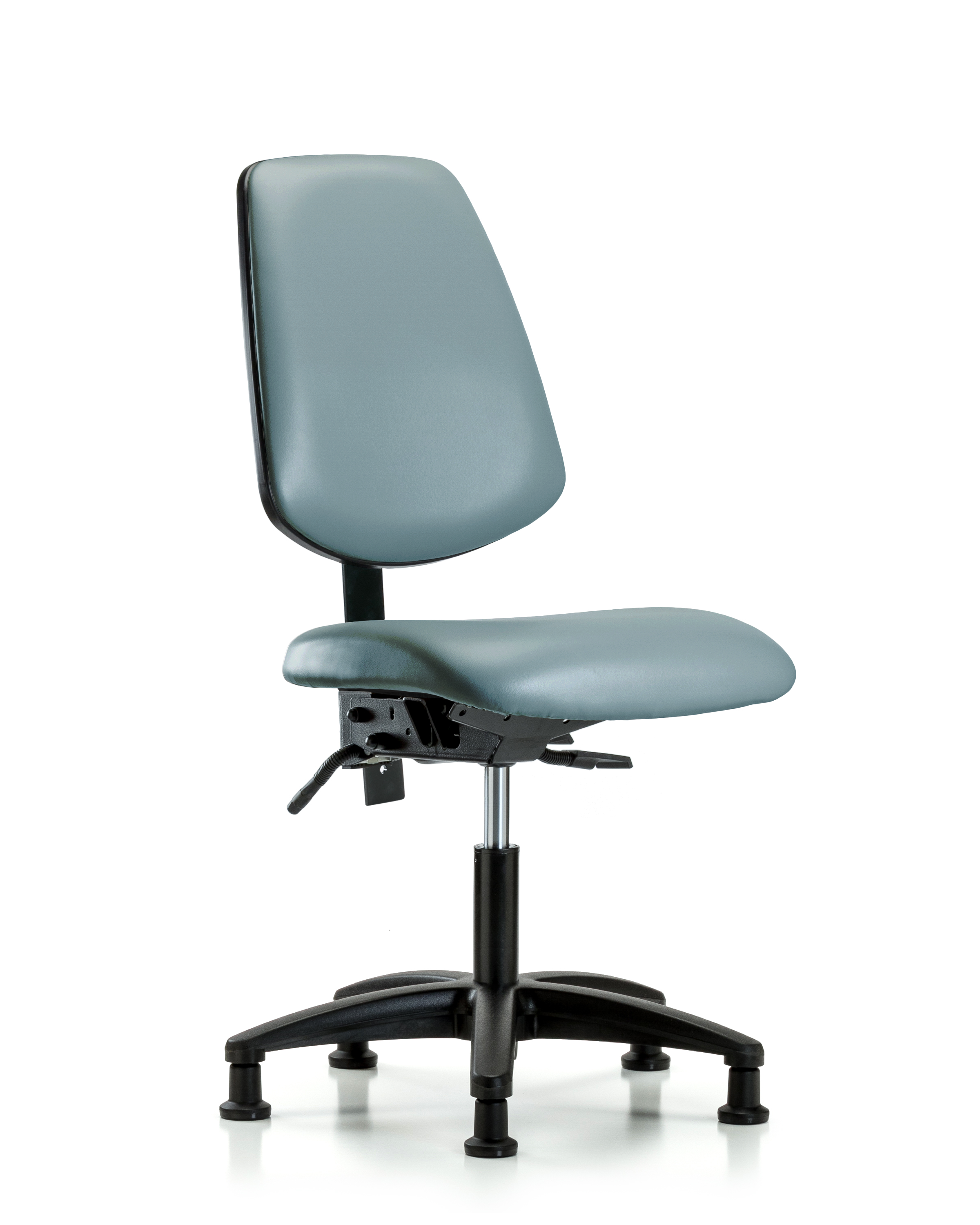 Rutledge Vinyl Chair - Desk Height with Medium Back & Stationary Glides in Storm Supernova Vinyl