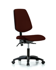Rutledge Vinyl Chair - Desk Height with Medium Back, Seat Tilt, & Casters in Burgundy Trailblazer Vinyl