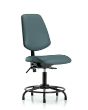 Rutledge Vinyl Chair - Desk Height with Round Tube Base, Medium Back, & Stationary Glides in Colonial Blue Trailblazer Vinyl