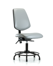 Rutledge Vinyl Chair - Desk Height with Round Tube Base, Medium Back, & Stationary Glides in Dove Trailblazer Vinyl