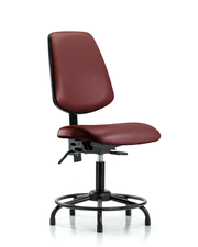 Rutledge Vinyl Chair - Desk Height with Round Tube Base, Medium Back, & Stationary Glides in Borscht Supernova Vinyl