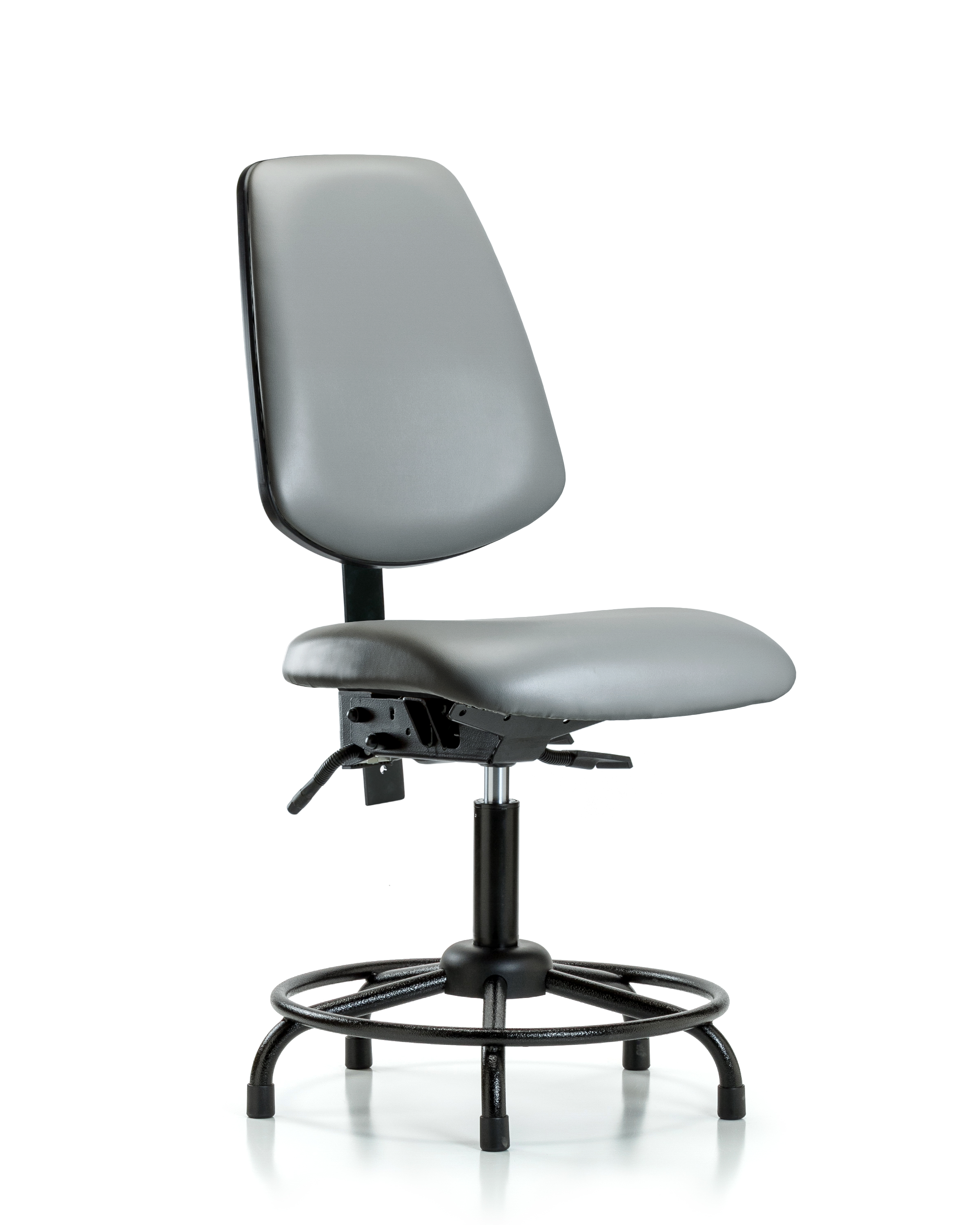 Rutledge Vinyl Chair - Desk Height with Round Tube Base, Medium Back, & Stationary Glides in Sterling Supernova Vinyl