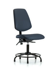 Rutledge Vinyl Chair - Desk Height with Round Tube Base, Medium Back, Seat Tilt, & Stationary Glides in Imperial Blue Trailblazer Vinyl