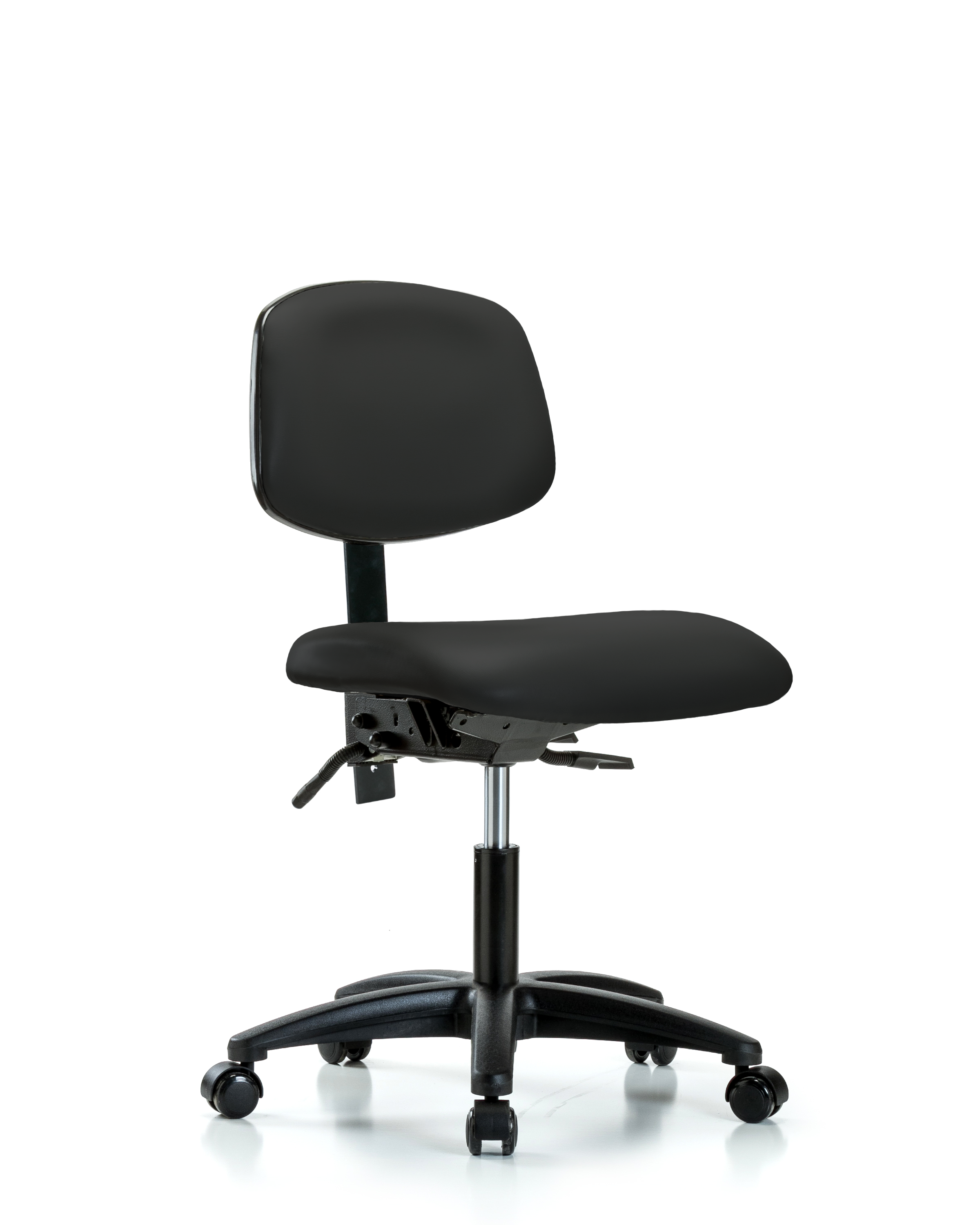Rutledge Vinyl Chair - Desk Height with Casters in Black Trailblazer Vinyl