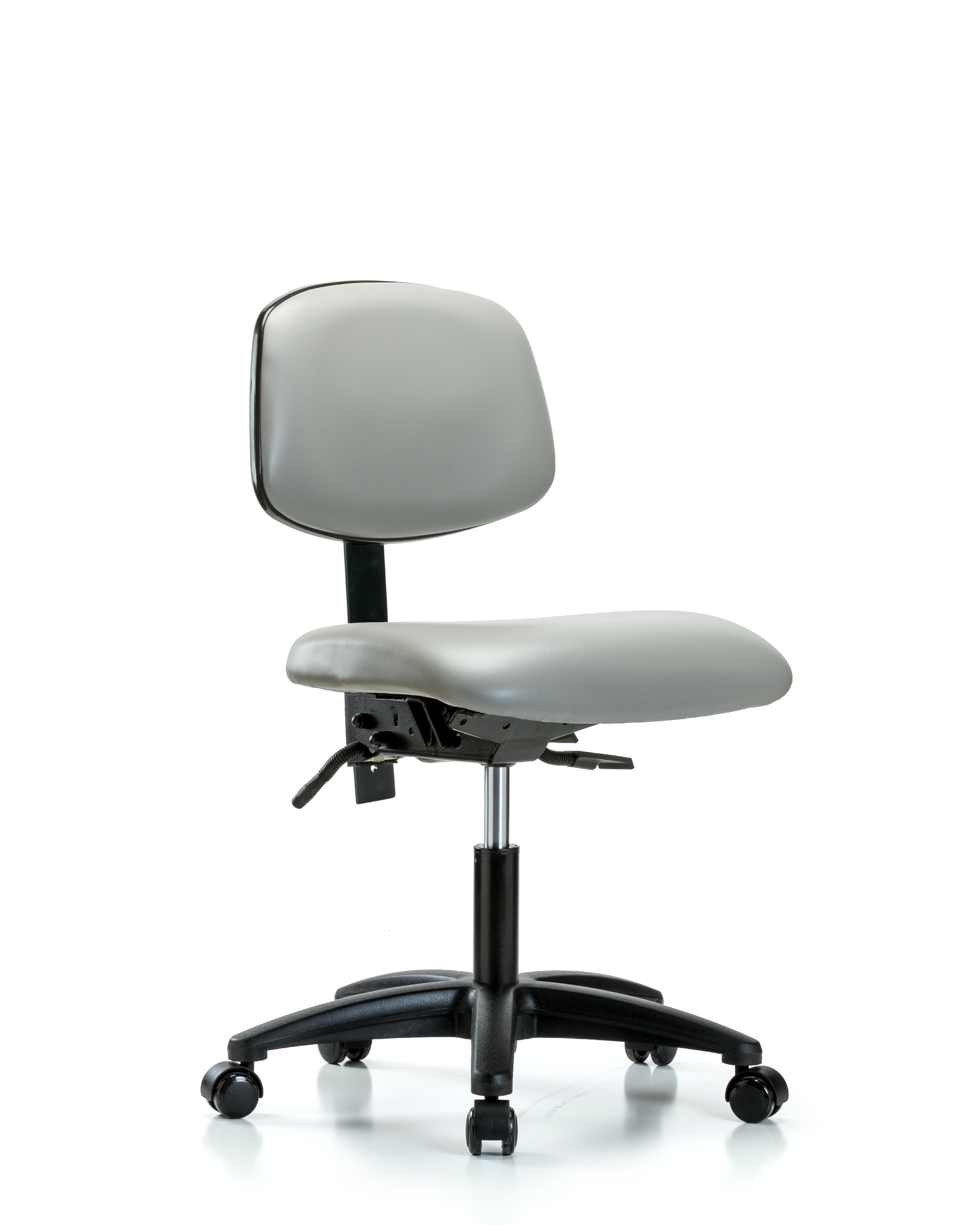Rutledge Vinyl Chair - Desk Height with Casters in Dove Trailblazer Vinyl