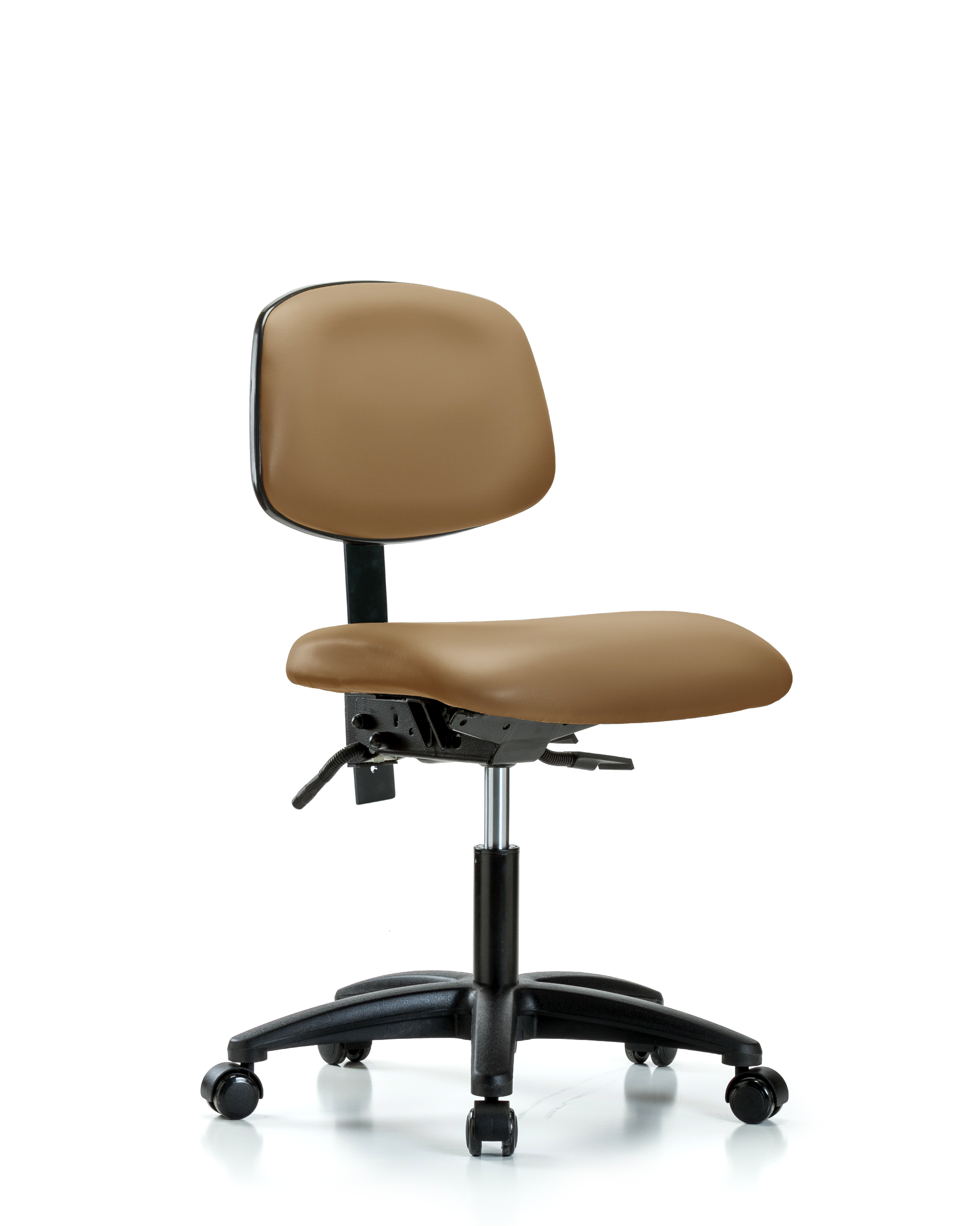 Rutledge Vinyl Chair - Desk Height with Casters in Taupe Trailblazer Vinyl