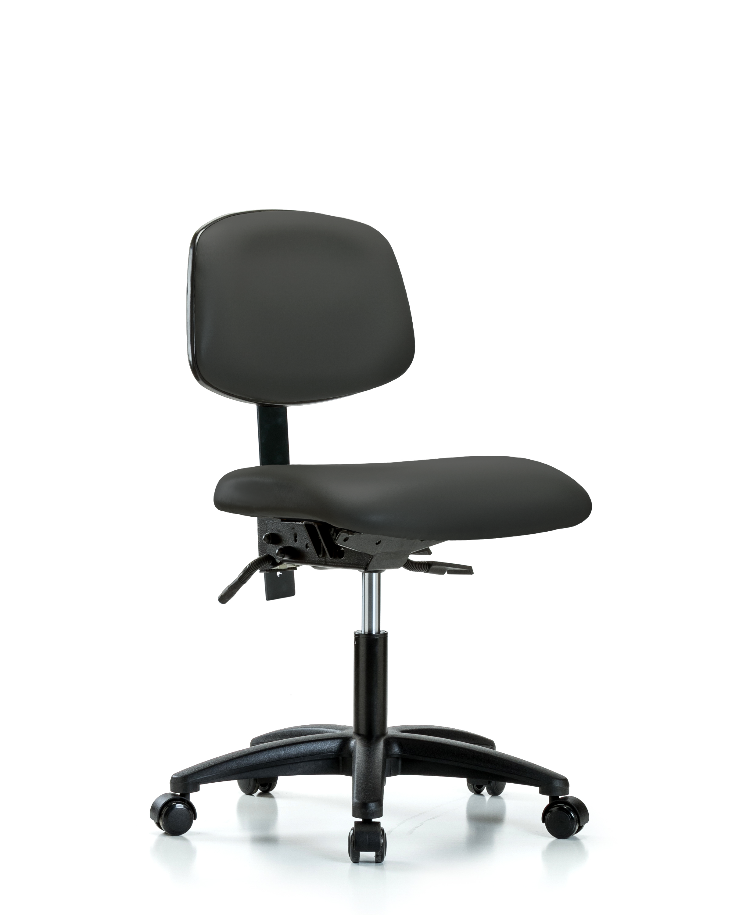 Rutledge Vinyl Chair - Desk Height with Casters in Charcoal Trailblazer Vinyl