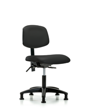 Rutledge Vinyl Chair - Desk Height with Stationary Glides in Black Trailblazer Vinyl