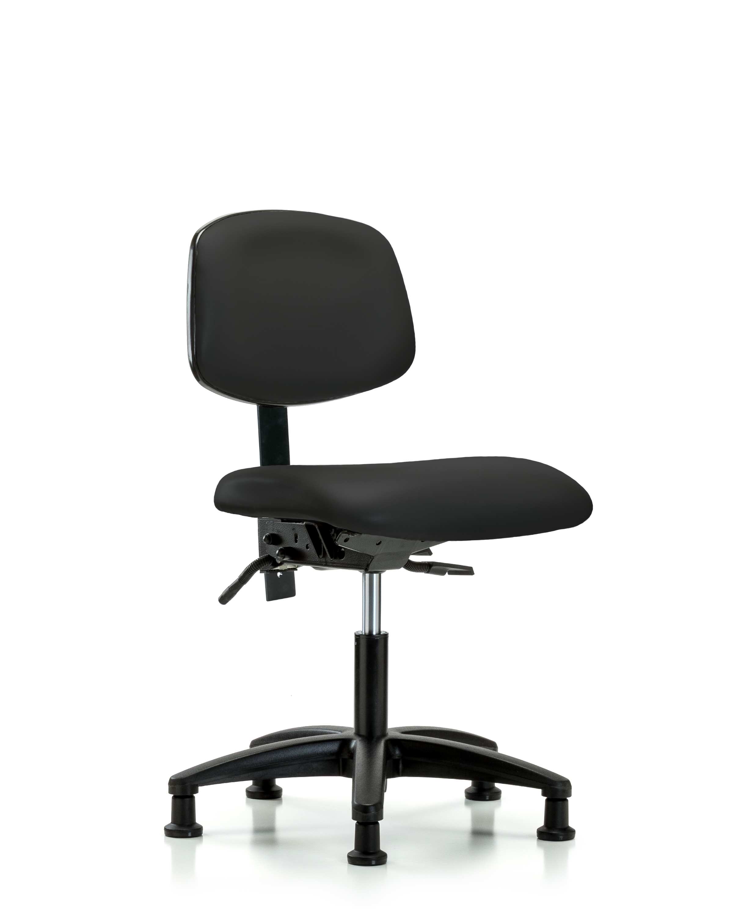 Rutledge Vinyl Chair - Desk Height with Stationary Glides in Black Trailblazer Vinyl