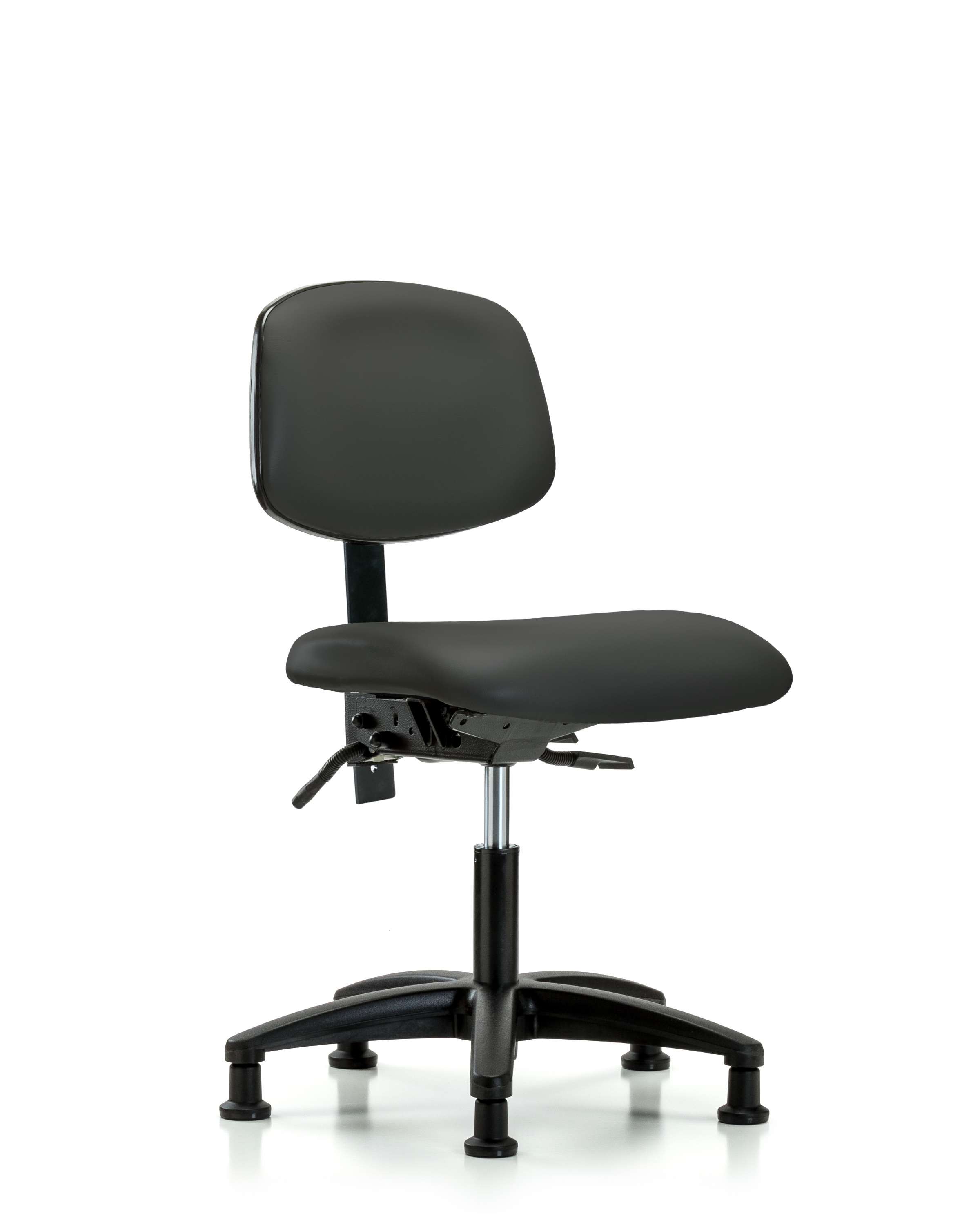 Rutledge Vinyl Chair - Desk Height with Stationary Glides in Charcoal Trailblazer Vinyl